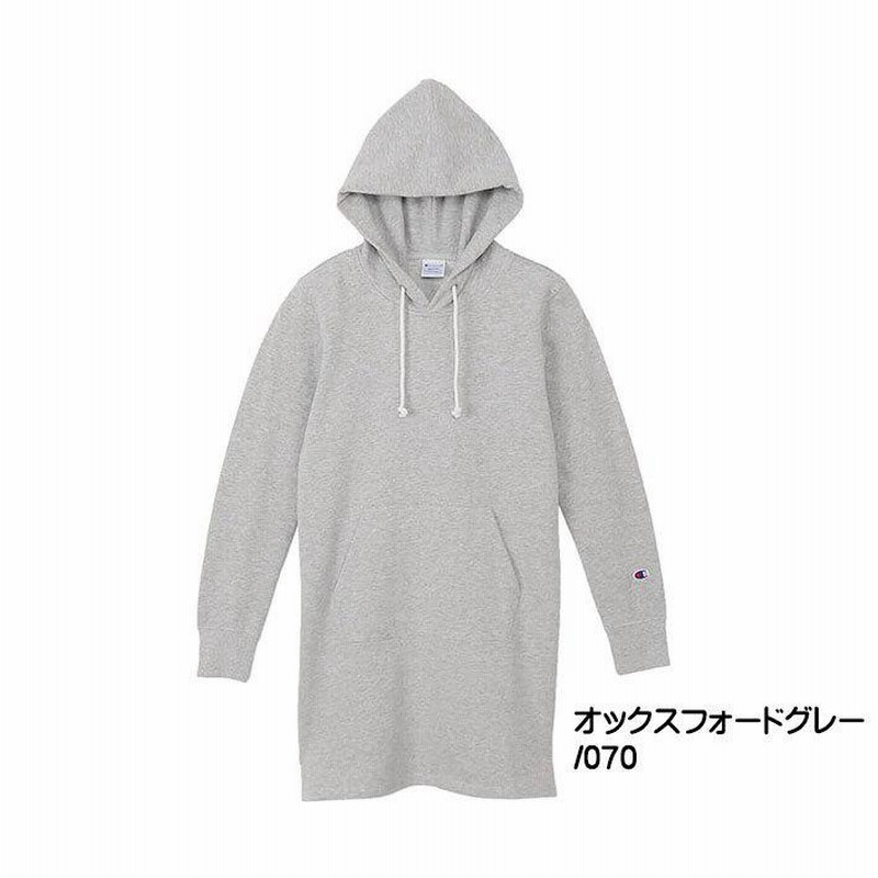 Champion チャンピオン レディース フーデッドスウェットシャツ ロングパーカー フード ワンピース ワンポイント 無地 UV CUT CW-U109 Champion チャンピオン レディース フーデッドスウェットシャツ