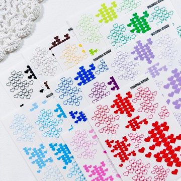 愛心圖案透明貼紙