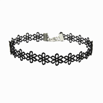 項圈女m2021年新款蕾絲項鏈精致小巧鎖骨鏈脖子飾品黑色綁帶頸鏈