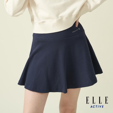 ELLE ACTIVE-經典燈芯絨小圓裙-深藍