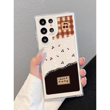 適用三星S25Ultra手機殼格子小櫻S23高級感女款S24全包防摔S22Ultra卡通可愛透明硅膠亞克力s23+個性男簡約殼