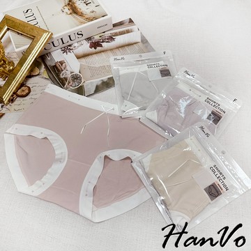 【HanVo】愛心邊細緻莫代爾內褲 親膚柔軟透氣觸感佳 中高腰 獨立包裝 流行少女內褲 內著 A11-5261