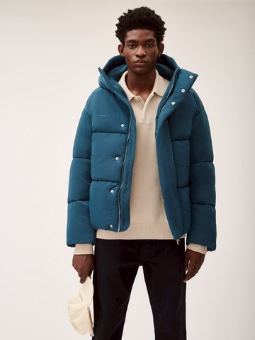 PANGAIA - Men's Flower-Warmth Recycled Nylon Puffer - storm blue - XS XS