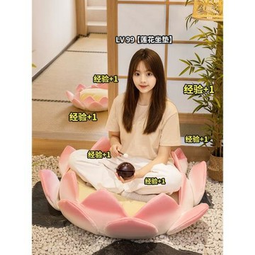 歪瓜出品 好運蓮蓮坐墊大號少女心沙發椅墊 毛絨屁墊榻榻米蒲團