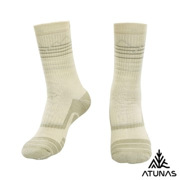 【ATUNAS 歐都納】中筒登山厚底羊毛襪A1ASGZ04N卡其/厚底登山襪/毛巾襪/台灣製