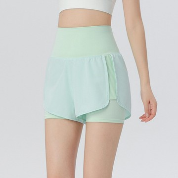 【巴黎精品】現貨+預購 女運動服瑜珈褲運動短褲瑜珈服居家運動服親膚透氣-高腰透氣口袋純色女褲子a1jo39