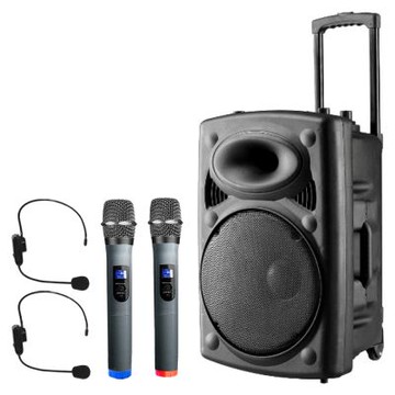 (2026年加值版-贈防塵套) 大聲公旗艦型無線式多功能行動音箱/喇叭 (雙手持+雙耳麥組)