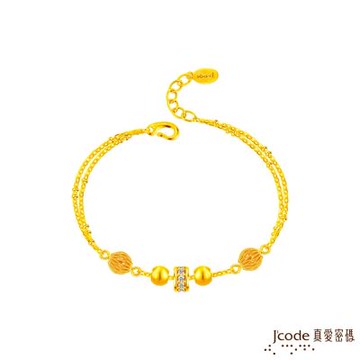 J code真愛密碼金飾 珠事圓滿硬金手鍊