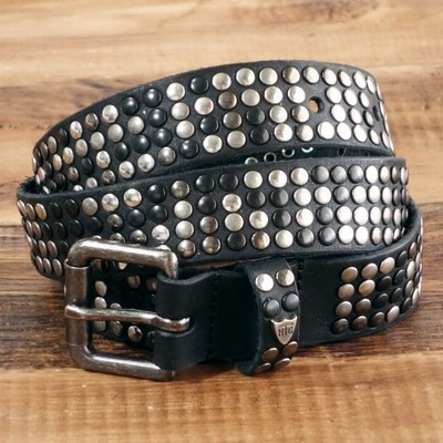 ⭐️HTC⭐️パイソン⭐️Silver Studs Belt⭐️ブラックストーン⭐️32-