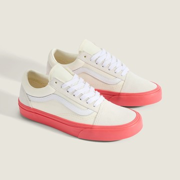 Old Skool 米白色/粉橘色滑板鞋