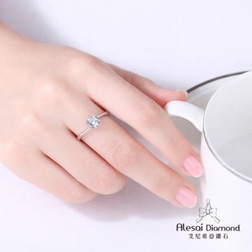 Alesai 艾尼希亞鑽石 1克拉 DVVS1 六爪鑽戒 培育鑽石 3EX 車工