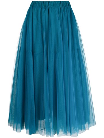 P.A.R.O.S.H. - tulle midi skirt - women - Polyamide/Viscose/Acetate - M - Blue