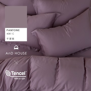 AnD House 天絲60支-千黛紫-床包被套組｜安庭家居 素色 顏色任搭