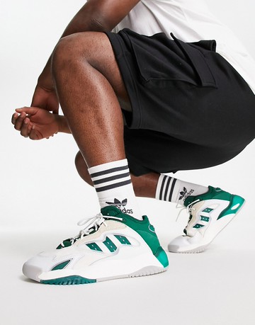 adidas Originals Streetball 2 trainers in white and green
