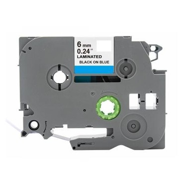 霸王龍T-REX相容兄弟護貝標籤帶/TZE-511/6mmx8M/藍底黑字