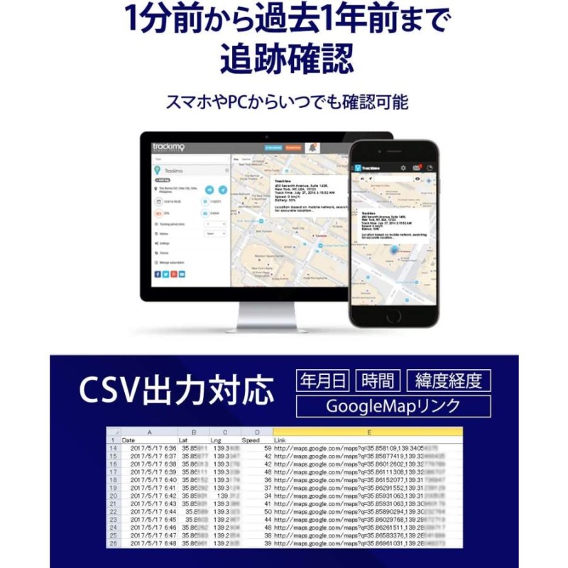 Trackimo トラッキモ TRKM110-T 4Gモデル 365日間通信費込み 車両追跡用 リアルタイムGPS発信機 大容量バッテリーモデル  gpsトラッカー 小型 防水 | LINEブランドカタログ