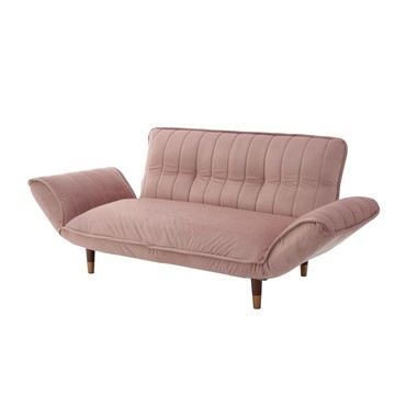 「CELLUTANE」A01雙人獨立筒沙發 加長型(2P) 絲絨绗縫布料 日製調節器[玫瑰粉]