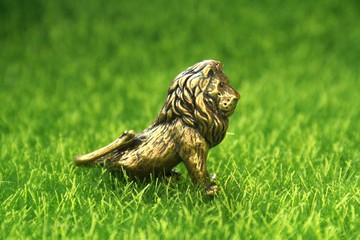 獅子雕像，銅微型，金屬雕像（十二生肖）