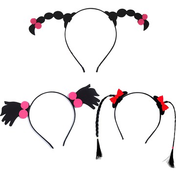MIIMII PARTY 趣味搞怪派對髮箍 3件組  1組  粉色 + 黑色 + 紅色