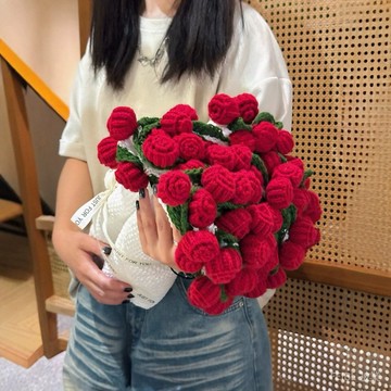 🔥毛毯🔥網紅田園風玫瑰花束毯子情人節禮物閨蜜鉤織鈴蘭花毛毯現貨成品 OX5Q