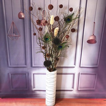 客廳干枝樹枝真花創意仿真花束電視柜墻面玄關大束裝飾落地擺設花