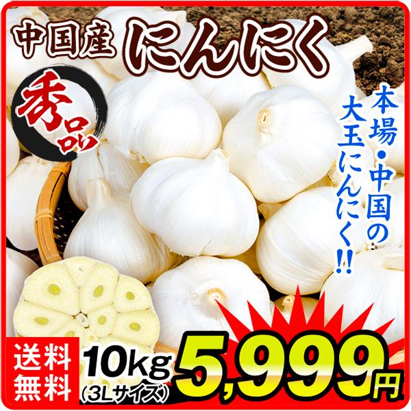 にんにく 10kg 大特価 中国産 にんにく 3Lサイズ 大蒜 送料無料 食品 野菜 国華園