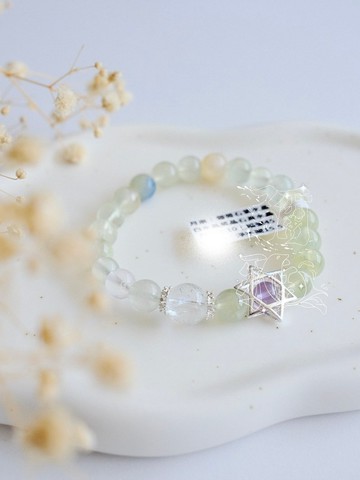 月泉丨灌注天使靈氣紫水晶白水晶黃水晶葡萄石手串丨彌雅原創設計
