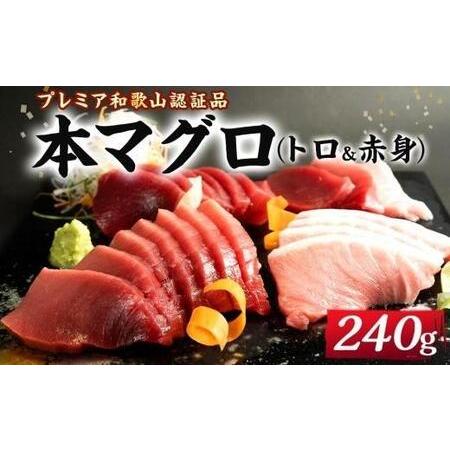 ふるさと納税 プレミア和歌山認証品 本マグロ（養殖）トロ＆赤身セット　240g 和歌山県和歌山市