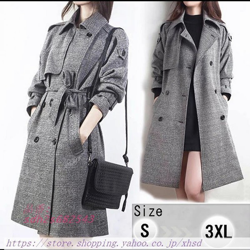 トレンチコート レディース ダブル ロング丈 テロンチ グレー 代 冬 50代 秋トレンチコート 春 大きいサイズ 40代 30代 秋 アウター 通販 Lineポイント最大0 5 Get Lineショッピング