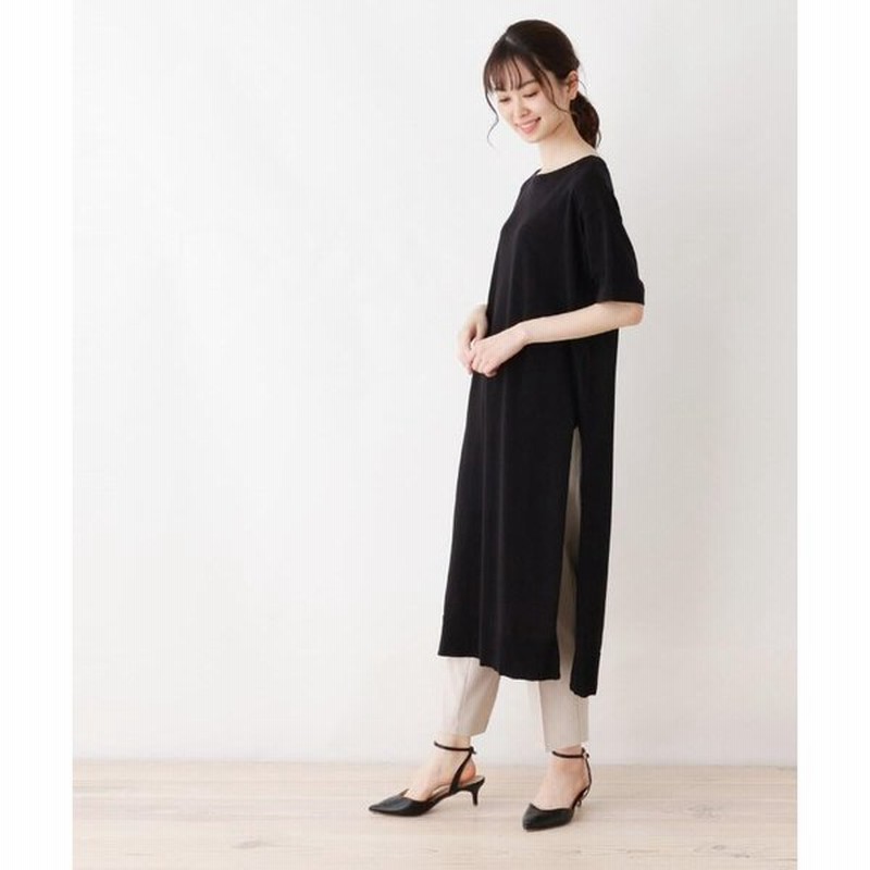 Opaque Clip オペーク ドット クリップ 洗える ロングスリットニットワンピース 通販 Lineポイント最大0 5 Get Lineショッピング