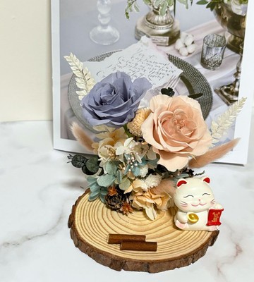 癒心花藝 | 質感米蘭永生花名片座 開幕花禮/升遷花禮