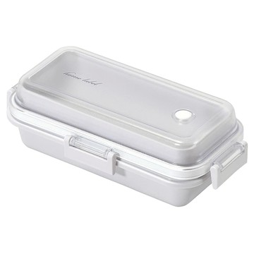 PEARL LIFE 珍珠金屬 長方形便當盒 DC-6022  灰白色  1個