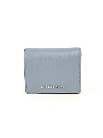 michael kors 藍色 荔枝紋皮革短夾 錢包