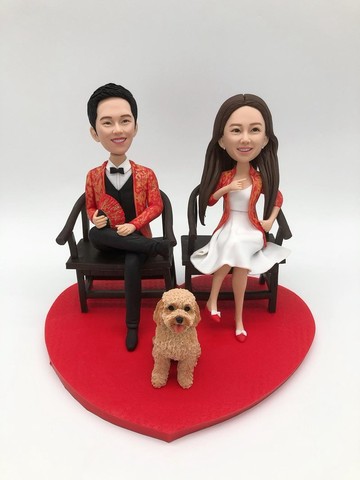 中式結婚裙褂客製化人像公仔・寵物肖像訂製/婚禮小物/過大禮紀念
