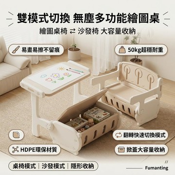 多功能繪畫桌🌸一桌兩用 書桌 成長書桌 繪畫桌 學習桌 課桌椅 電腦桌 餐桌 早教家用塗鴉 寫字桌 多功能學習桌椅