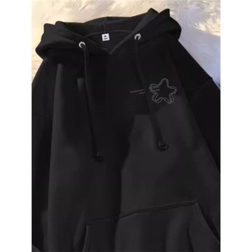 女童春秋冬連帽衛衣純棉新款中大童學院風簡約百搭設計感加絨帽衫