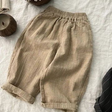 百搭閉眼入~條紋褲男寶寶春季新款森系韓版百搭休閒褲兒童薄款透氣長褲 男童褲子 韓版長褲 薄款 休閒褲 兒童長褲 運動褲