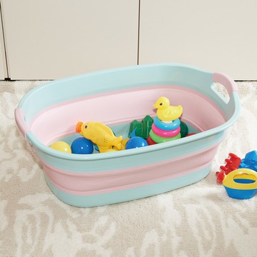 大號可伸縮便攜式嬰兒童寶寶旅游旅行洗澡硅膠壓縮收縮折疊盆