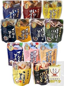 レトルト食品 惣菜 魚 おかず バラエティ 12種12食 詰め合わせ セット 兼由 レトルト パウチ 魚介 煮魚 常温保存 国産乾燥野菜