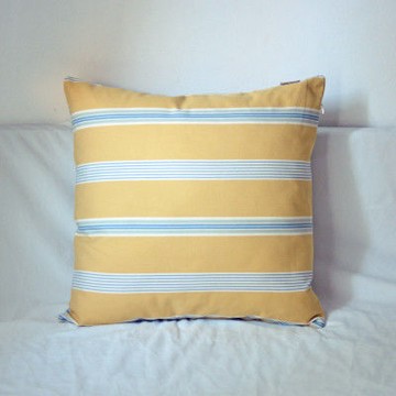 【協貿】百搭簡約條紋布藝黃色沙發方形抱枕含芯