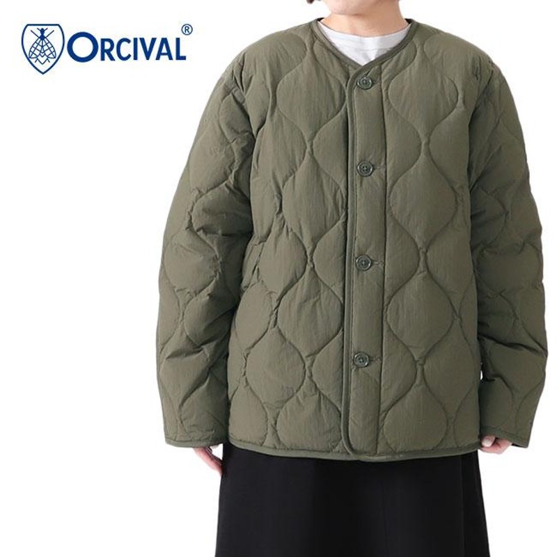 TIME SALE] ORCIVAL オーシバル キルトダウン ノーカラージャケット OR 