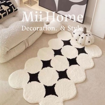 【Mii厝邊】台灣現貨 北歐植絨臥室地墊 植絨地墊 植絨地毯 防滑地毯 吸水地毯 廁所地墊 防滑地墊絨毛地毯