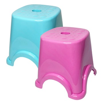 ezHome 家庭生活的達人 小智高椅2件組 兒童椅 小板凳 塑膠椅  藍色 + 粉色  1組