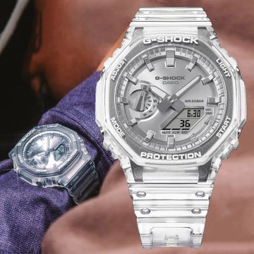 CASIO G-SHOCK 半透明 八角雙顯腕錶 GA-2100BM-7A8