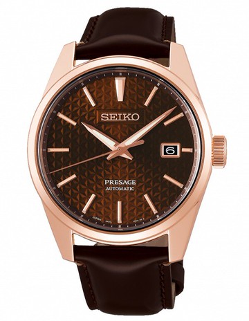 seiko SK037 精工錶SK037 6R35-00V0J(SPB170J1) PRESAGE 咖啡面盤刻紋工藝之美皮革錶帶 39.3mm｜樂天領券現折★全館特惠中★指定刷卡回饋10%
