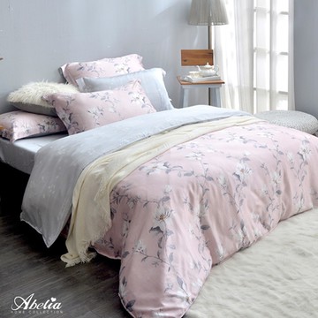 【Great Living格蕾寢飾】英國Abelia 花悅絮語 加大天絲木漿纖維四件式兩用被床包組