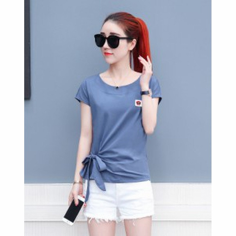 サイドリボン Tシャツ カットソー プルオーバー 半袖 トップス レディース 韓国 オルチャン ファッション 春服 夏服 レディース 韓国服 通販 Lineポイント最大1 0 Get Lineショッピング
