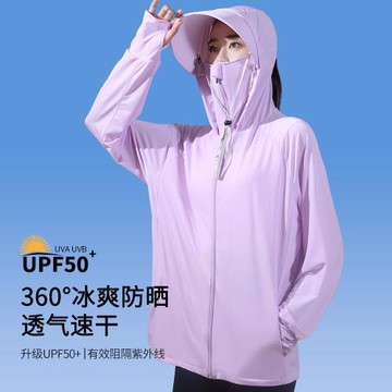 (免運)防曬衣服女2024新款夏季防紫外線全臉遮陽面罩薄款透氣防曬服罩衫