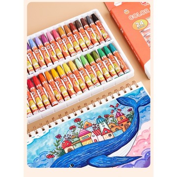 絲滑炫彩油畫棒兒童學生繪畫畫筆套裝可水洗彩色蠟筆