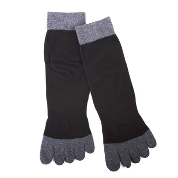 乾爽吸汗五趾長襪-撞色 - 黑灰